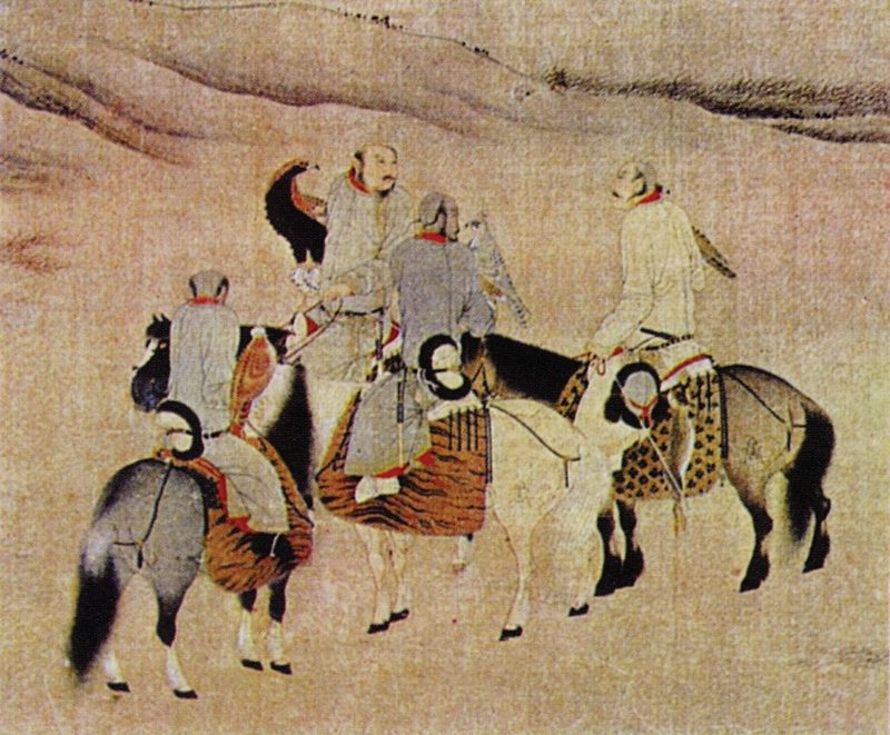辽墓壁画《契丹人引马图》