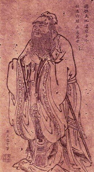 相传唐代吴道子所绘孔子像