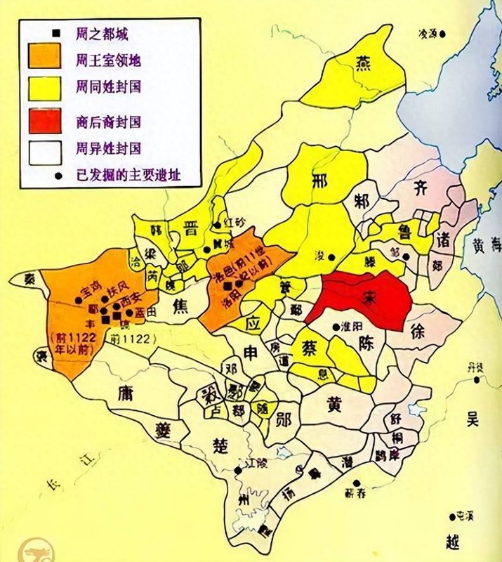 周初分封诸侯国示意图