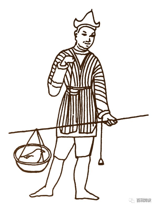 北朝持杆秤的商人（敦煌莫高窟壁画摹本）