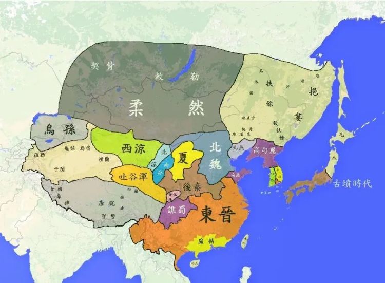 Situation map of the Wei, Jin, Southern and Northern Dynasties (picture source: Historical Atlas of Chinese Territories)