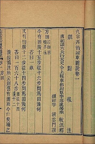 《九章算术细草图说》书页